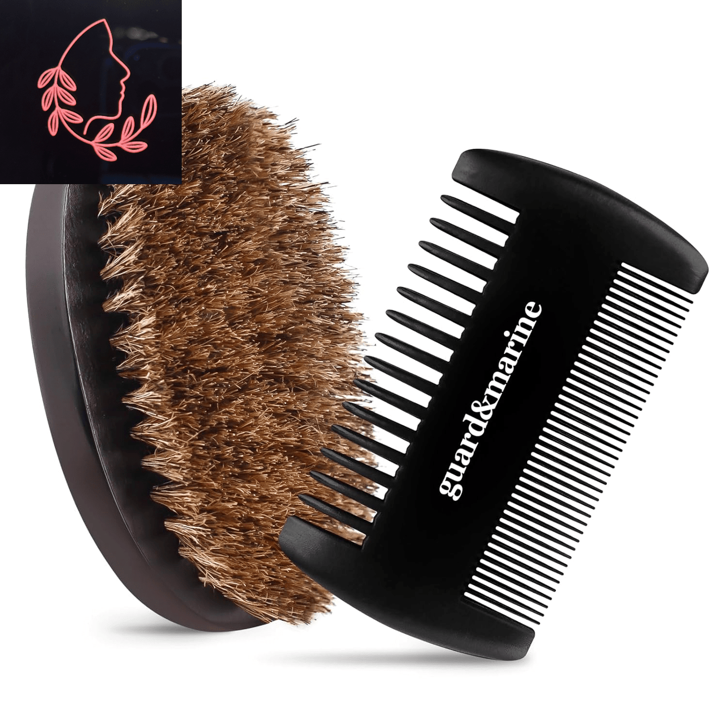 beard brush and comb set