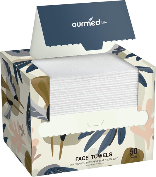Disposable Face Towel | Lint - Free Biodegradable Towels | Face Clean Dry Makeup Remover Wipes | Super Soft & Thick for Sensitive Skin | 10 - Inch X 12 - Inch Extra Large | 50 Count - Born this WayDisposable Face Towel | Lint - Free Biodegradable Towels | Face Clean Dry Makeup Remover Wipes | Super Soft & Thick for Sensitive Skin | 10 - Inch X 12 - Inch Extra Large | 50 CountBorn this WayMy Store