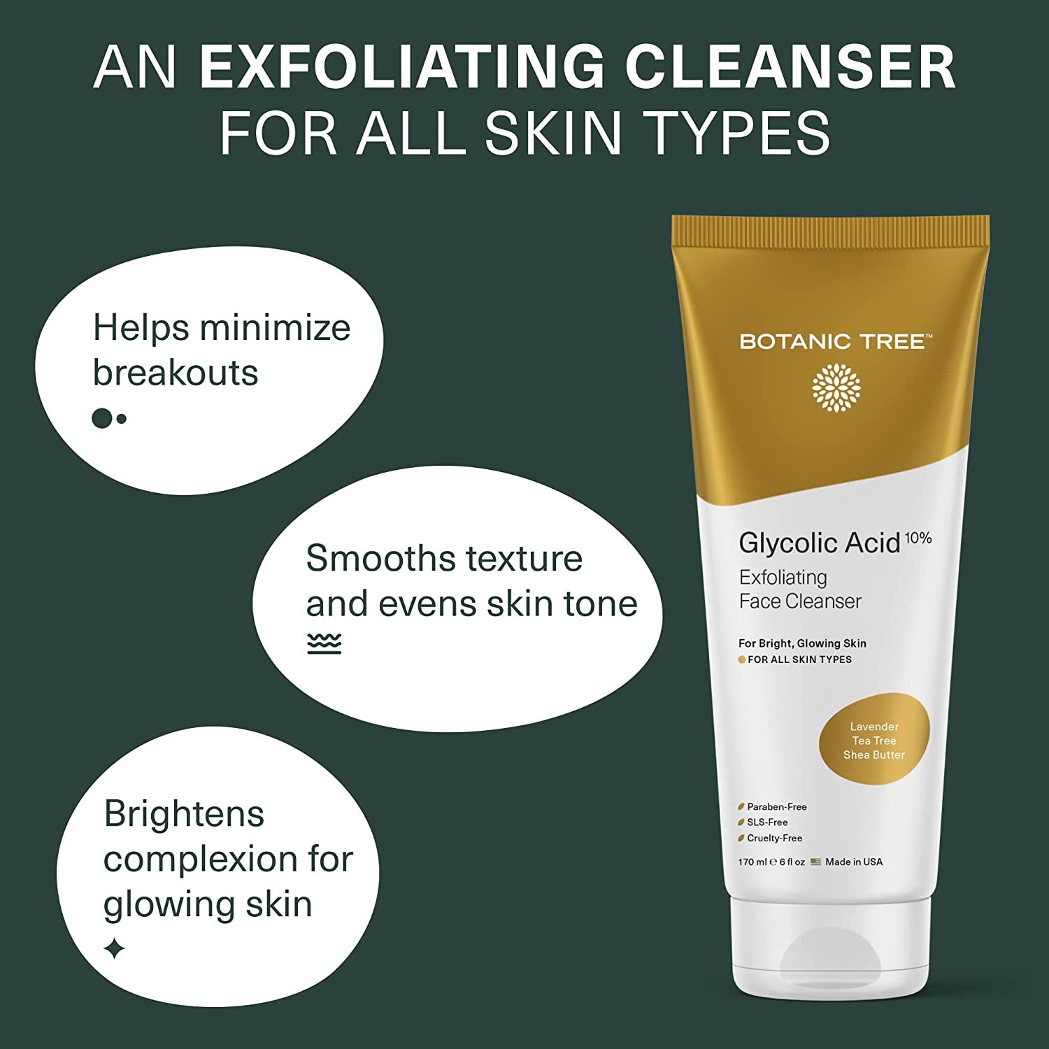 Glycolic Acid Exfoliating Facial Cleanser and Scrub with AHA and Salicylic Acid, 10% Glycolic Acid, 6 Fl. Oz - Born this WayGlycolic Acid Exfoliating Facial Cleanser and Scrub with AHA and Salicylic Acid, 10% Glycolic Acid, 6 Fl. OzBorn this WayBorn this Way