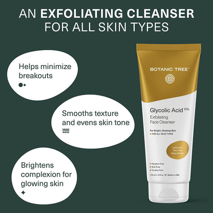 Glycolic Acid Exfoliating Facial Cleanser and Scrub with AHA and Salicylic Acid, 10% Glycolic Acid, 6 Fl. Oz - Born this WayGlycolic Acid Exfoliating Facial Cleanser and Scrub with AHA and Salicylic Acid, 10% Glycolic Acid, 6 Fl. OzBorn this WayBorn this Way