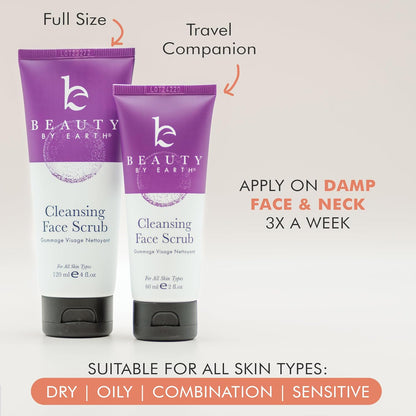 Professional Exfoliating Face Scrub - USA - Made with Natural & Organic Ingredients for All Skin Types, Microdermabrasion Formula with Glycerin to Gently Cleanse and Remove Dead Skin Cells - Born this WayProfessional Exfoliating Face Scrub - USA - Made with Natural & Organic Ingredients for All Skin Types, Microdermabrasion Formula with Glycerin to Gently Cleanse and Remove Dead Skin CellsBorn this WayBorn this Way