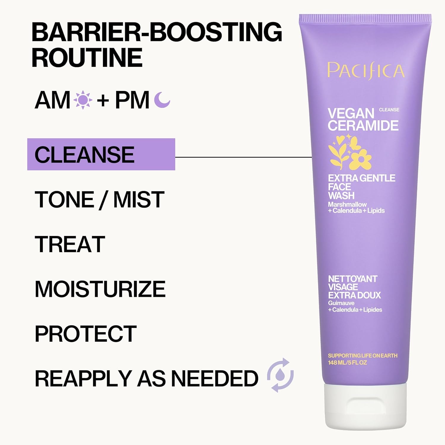 Vegan Ceramide Barrier Repair Face Wash Cleanser for Sensitive Skin - Fragrance - Free, Extra Gentle, Dermatologist Tested, with Calendula, Vegan & Cruelty - Free - Born this WayVegan Ceramide Barrier Repair Face Wash Cleanser for Sensitive Skin - Fragrance - Free, Extra Gentle, Dermatologist Tested, with Calendula, Vegan & Cruelty - FreeBorn this WayBorn this Way