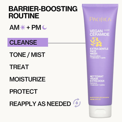 Vegan Ceramide Barrier Repair Face Wash Cleanser for Sensitive Skin - Fragrance - Free, Extra Gentle, Dermatologist Tested, with Calendula, Vegan & Cruelty - Free - Born this WayVegan Ceramide Barrier Repair Face Wash Cleanser for Sensitive Skin - Fragrance - Free, Extra Gentle, Dermatologist Tested, with Calendula, Vegan & Cruelty - FreeBorn this WayBorn this Way