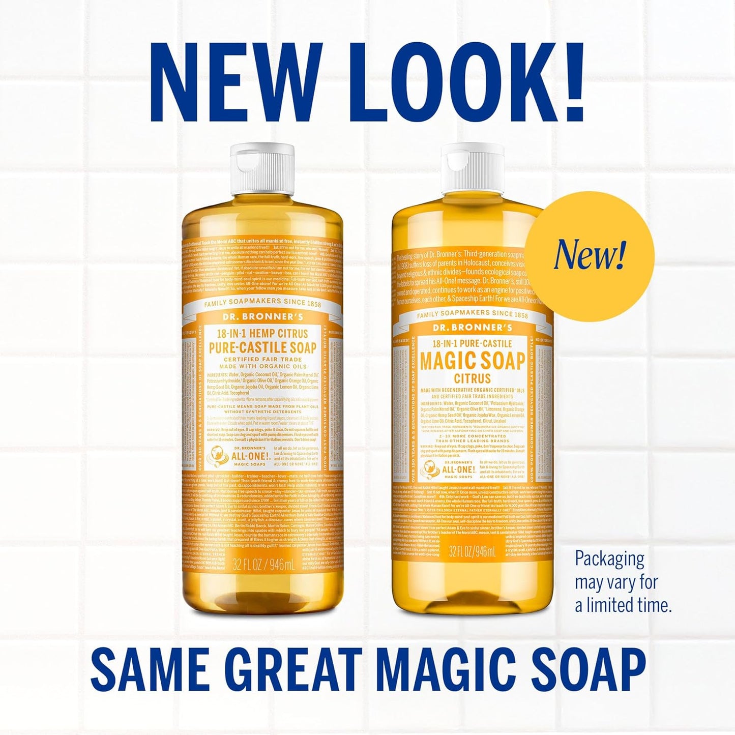 Pure - Castile Liquid Soap (Citrus, 32 oz, 2 - Pack) - Organic Oil Formula, 18 - in - 1 Versatility for Face, Body, Hair, Laundry, Pets, and Dishes, Concentrated, Vegan, Non - GMO - Born this WayPure - Castile Liquid Soap (Citrus, 32 oz, 2 - Pack) - Organic Oil Formula, 18 - in - 1 Versatility for Face, Body, Hair, Laundry, Pets, and Dishes, Concentrated, Vegan, Non - GMOBorn this WayBorn this Way