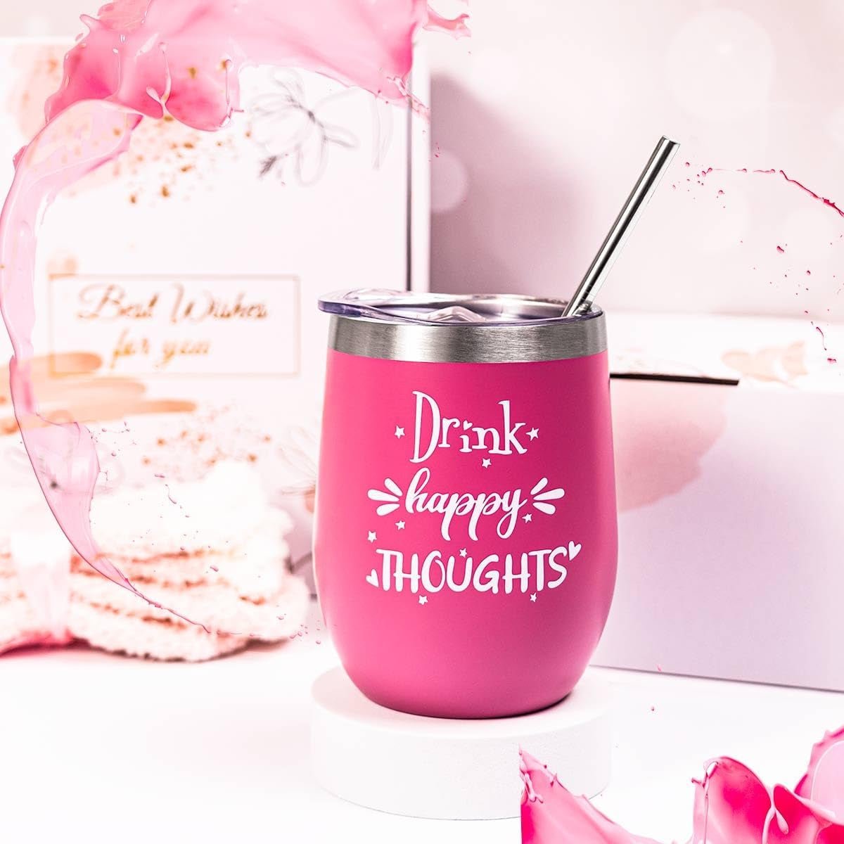 Birthday Gifts for Women - Best Relaxing Spa Gift Box Basket for Wife Mom Sister Girlfriend Daughter Best Friend Mother - Happy Birthday Gifts for Women - Wine Tumbler Spa Bath Set (Pink) - Born this WayBirthday Gifts for Women - Best Relaxing Spa Gift Box Basket for Wife Mom Sister Girlfriend Daughter Best Friend Mother - Happy Birthday Gifts for Women - Wine Tumbler Spa Bath Set (Pink)Born this WayMy Store