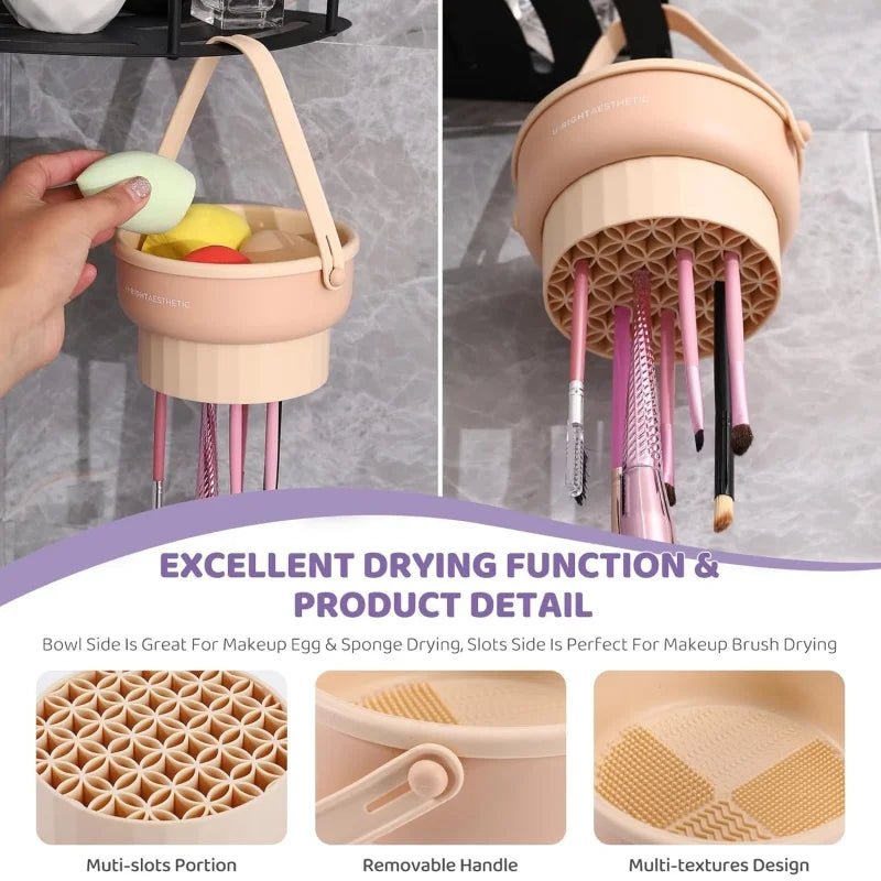 Makeup Brush Cleaner Mat 3 in 1 Silicone Washing Bowl with Brushes Scrubber Foldable Powder Puff Cosmetic Sponge Drying Tools - Born this WayMakeup Brush Cleaner Mat 3 in 1 Silicone Washing Bowl with Brushes Scrubber Foldable Powder Puff Cosmetic Sponge Drying ToolsBorn this WayBorn this Way
