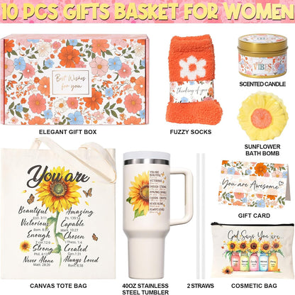 Christian Faith Gifts for Women - Religious Catholic Sunflower Inspirational Spiritual Gift for Mom, Grandma, Sister, Coworker with Makeup Bag and 40 OZ Tumbler - Born this WayChristian Faith Gifts for Women - Religious Catholic Sunflower Inspirational Spiritual Gift for Mom, Grandma, Sister, Coworker with Makeup Bag and 40 OZ TumblerBorn this WayBorn this Way