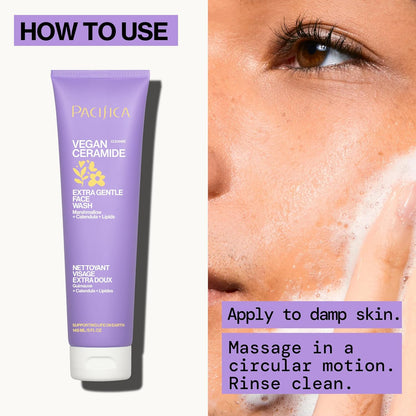 Vegan Ceramide Barrier Repair Face Wash Cleanser for Sensitive Skin - Fragrance - Free, Extra Gentle, Dermatologist Tested, with Calendula, Vegan & Cruelty - Free - Born this WayVegan Ceramide Barrier Repair Face Wash Cleanser for Sensitive Skin - Fragrance - Free, Extra Gentle, Dermatologist Tested, with Calendula, Vegan & Cruelty - FreeBorn this WayBorn this Way