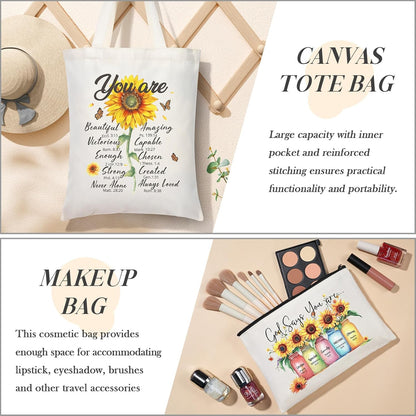 Christian Faith Gifts for Women - Religious Catholic Sunflower Inspirational Spiritual Gift for Mom, Grandma, Sister, Coworker with Makeup Bag and 40 OZ Tumbler - Born this WayChristian Faith Gifts for Women - Religious Catholic Sunflower Inspirational Spiritual Gift for Mom, Grandma, Sister, Coworker with Makeup Bag and 40 OZ TumblerBorn this WayBorn this Way