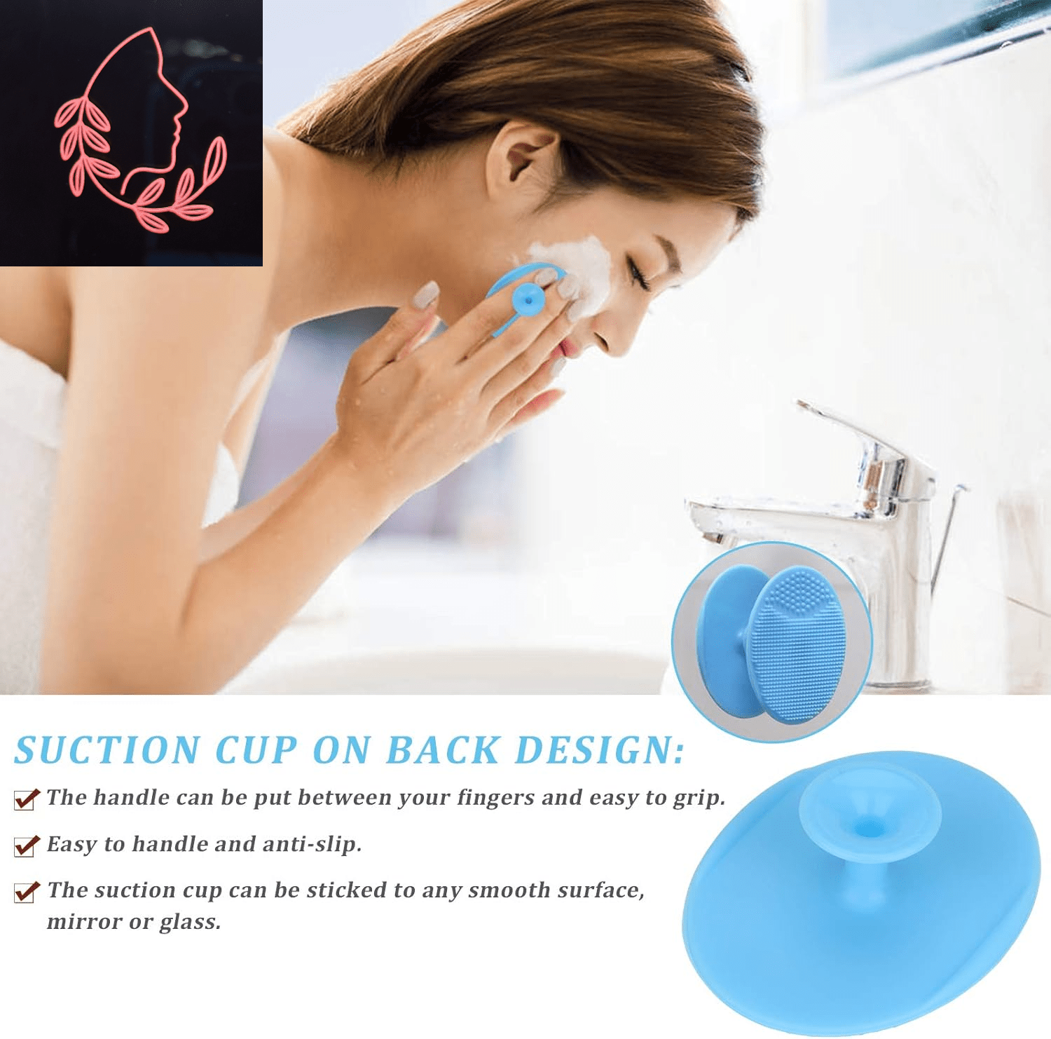 silicone facial cleansing brush set