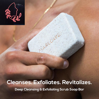 No. 102 Body Scrub Soap 7 Oz (6 Bars), Santal, Exfoliating Soap Bar with Shea Butter, Olive Oil & Green Tea Extracts, Cleanses, Smooths & Revitalizes Skin, Warm Amber, Spice & Citron Scent