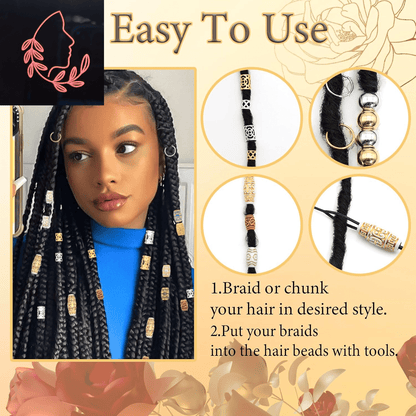 wooden beads and hair cuffs