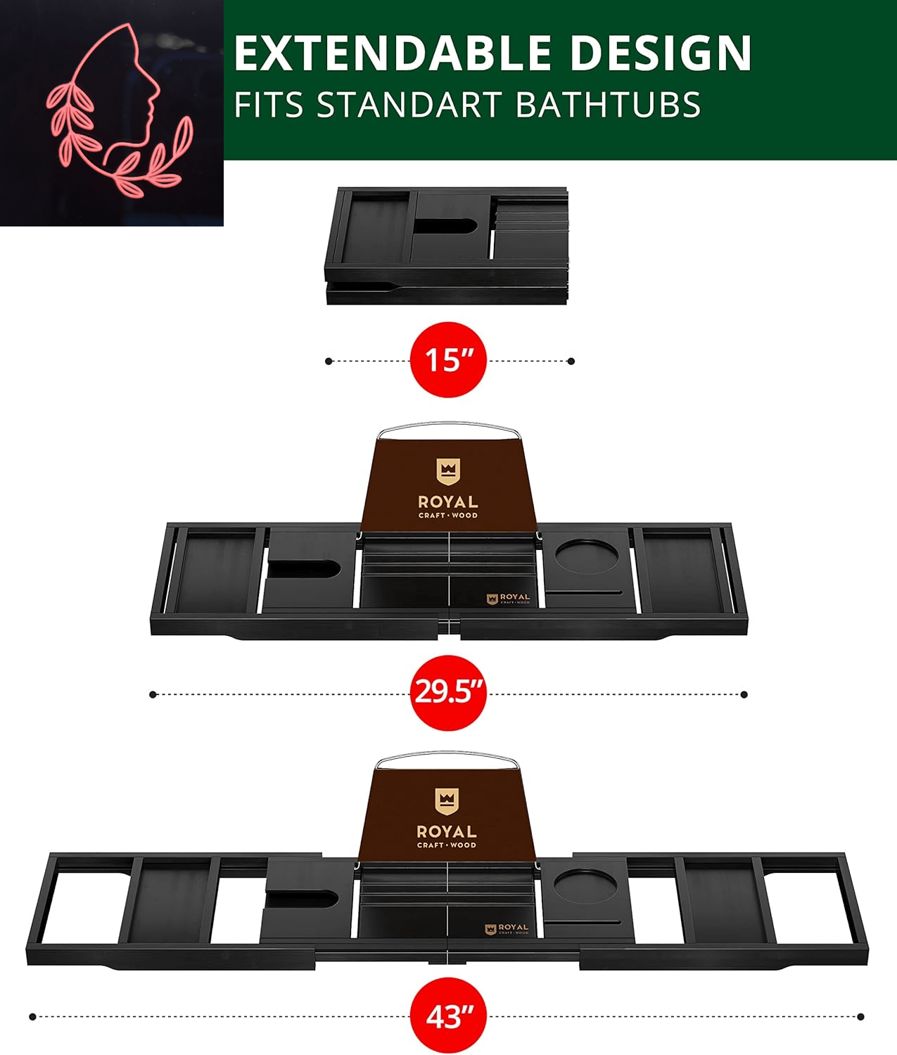 foldable bamboo bathtub tray