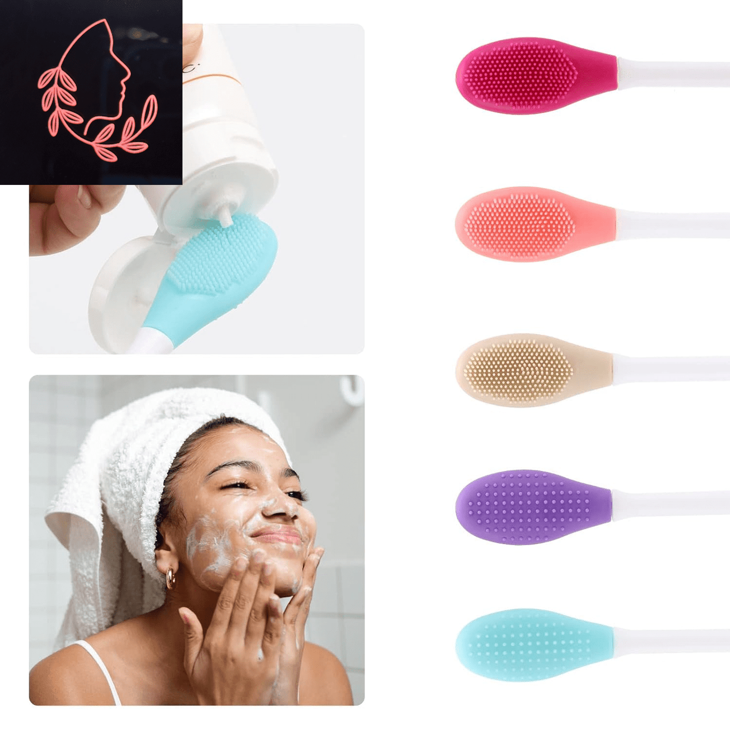 silicone face mask applicator set
