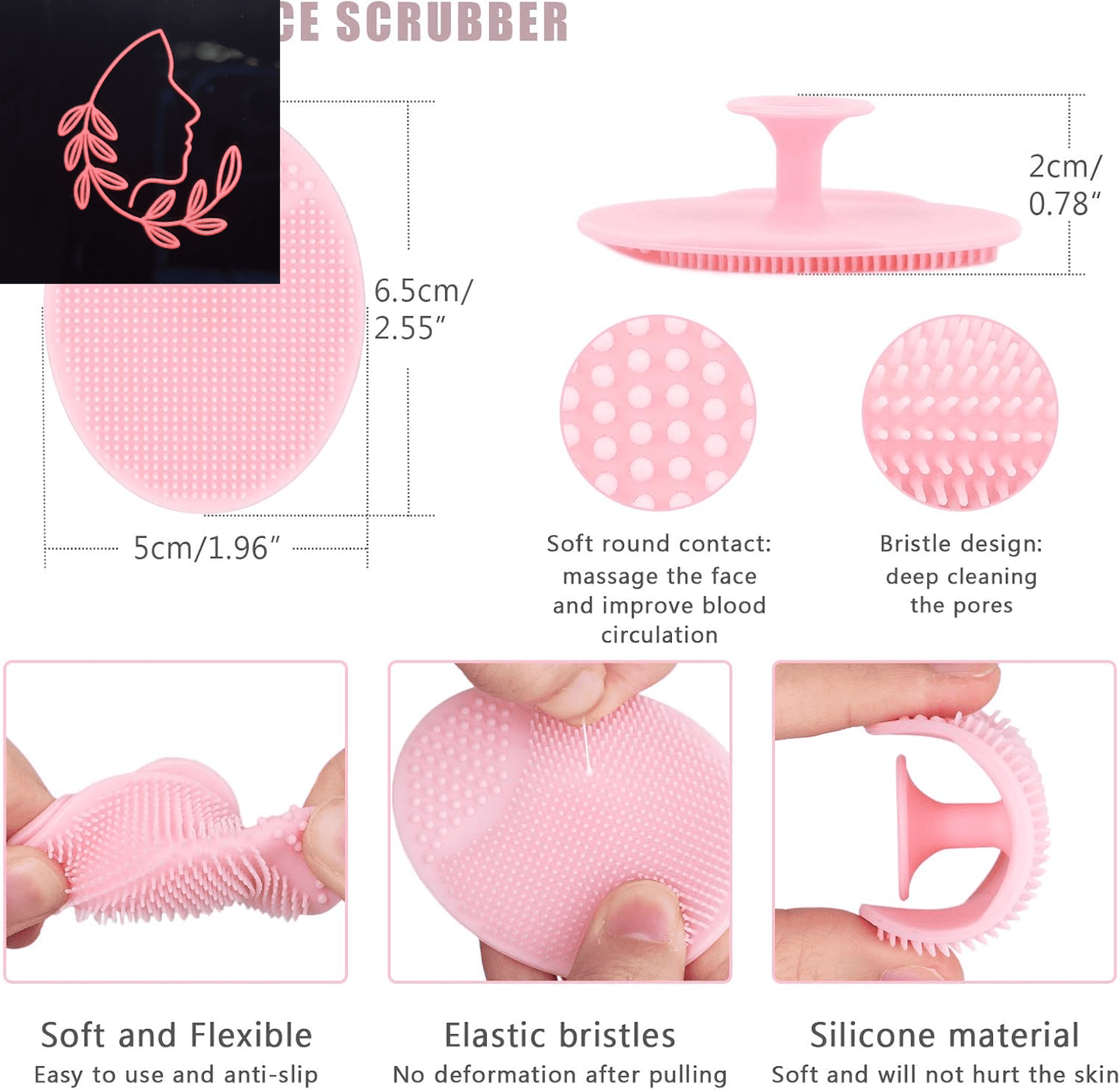 silicone facial cleansing brush set