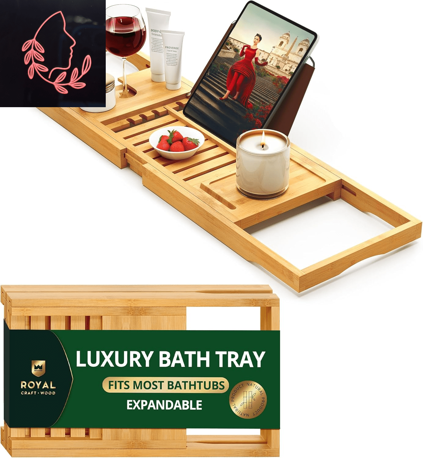 foldable bamboo bathtub tray