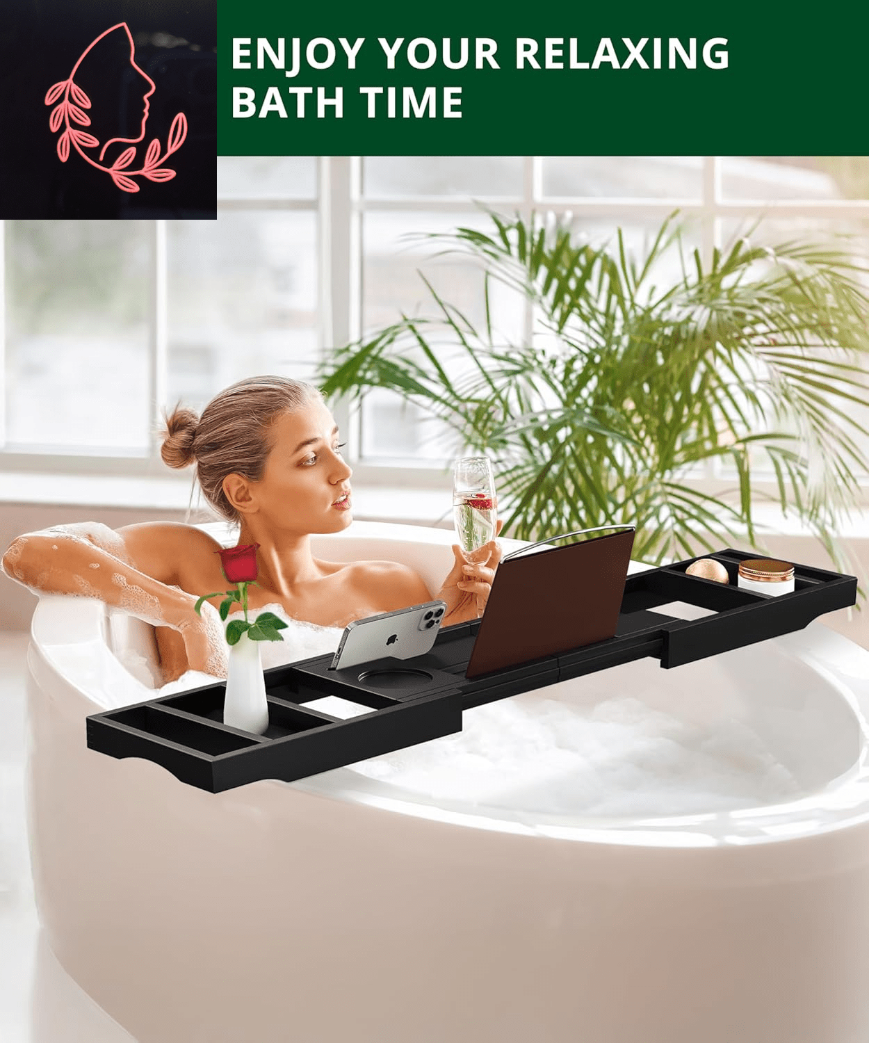 foldable bamboo bathtub tray