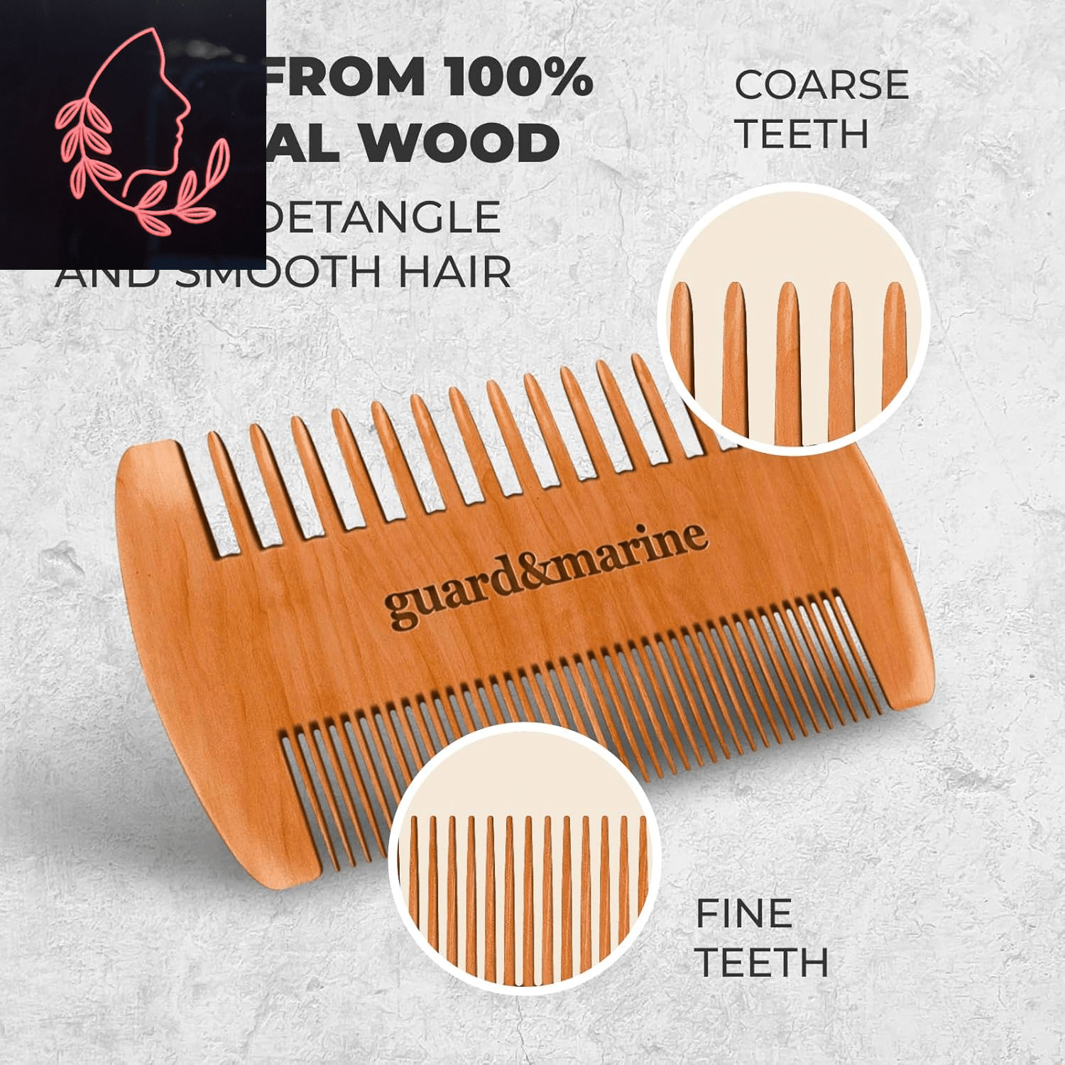 beard brush and comb set