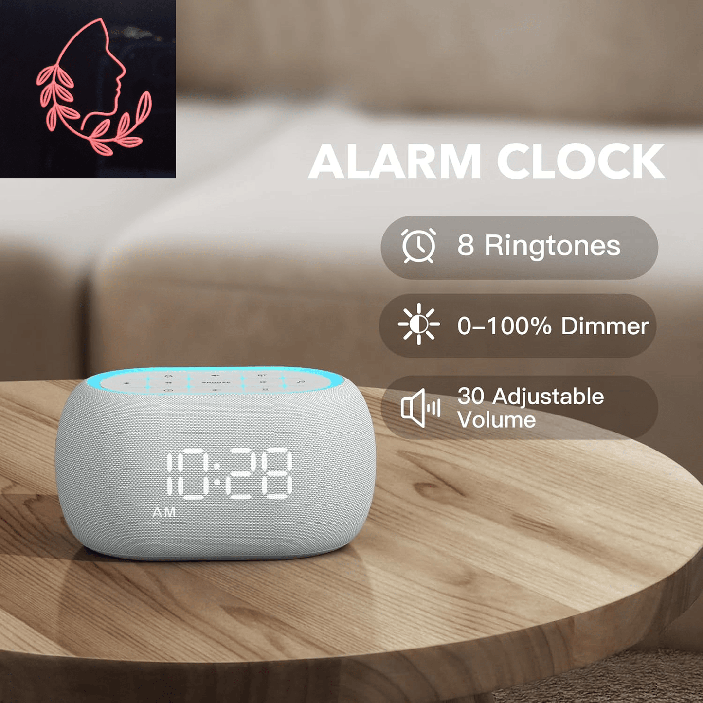 white noise sound machine alarm clock