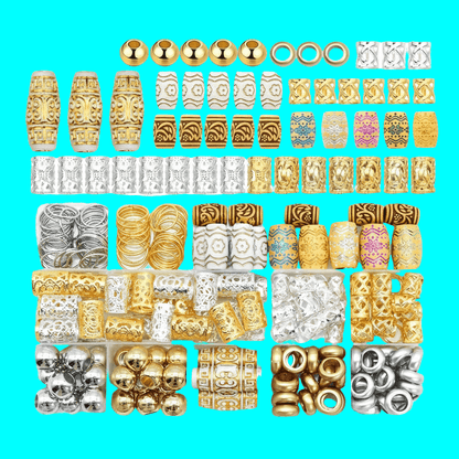 wooden beads and hair cuffs