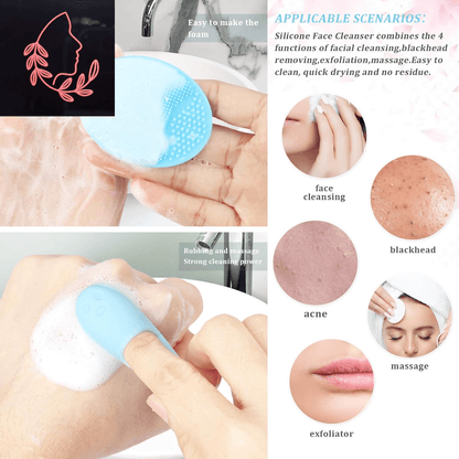 silicone facial cleansing brush set