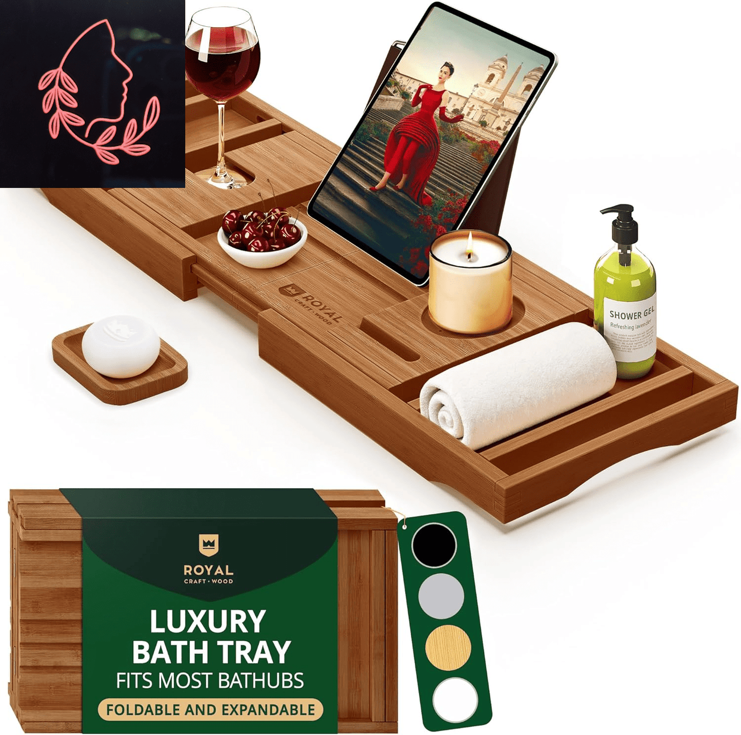 foldable bamboo bathtub tray