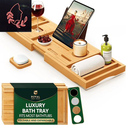 foldable bamboo bathtub tray