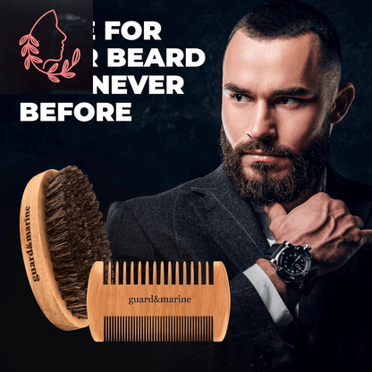 beard brush and comb set