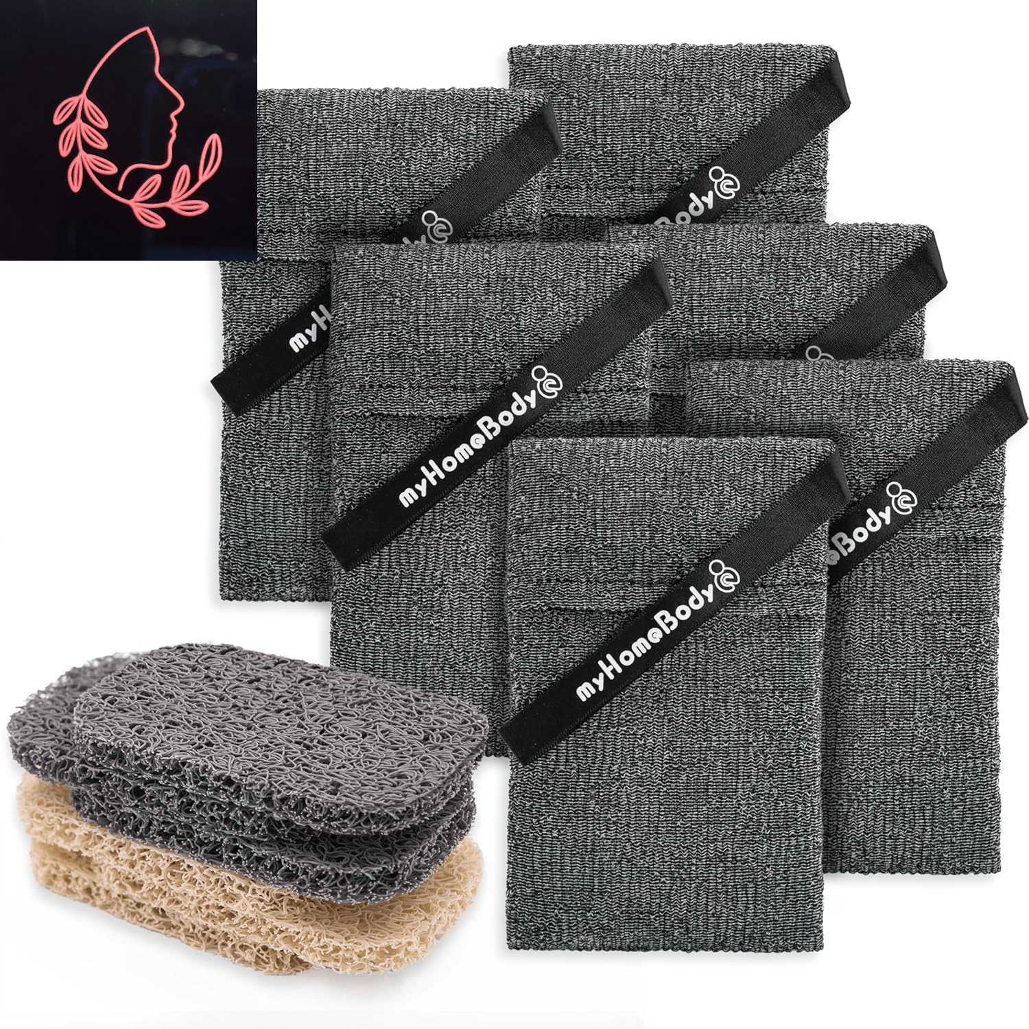 exfoliating soap pouch set