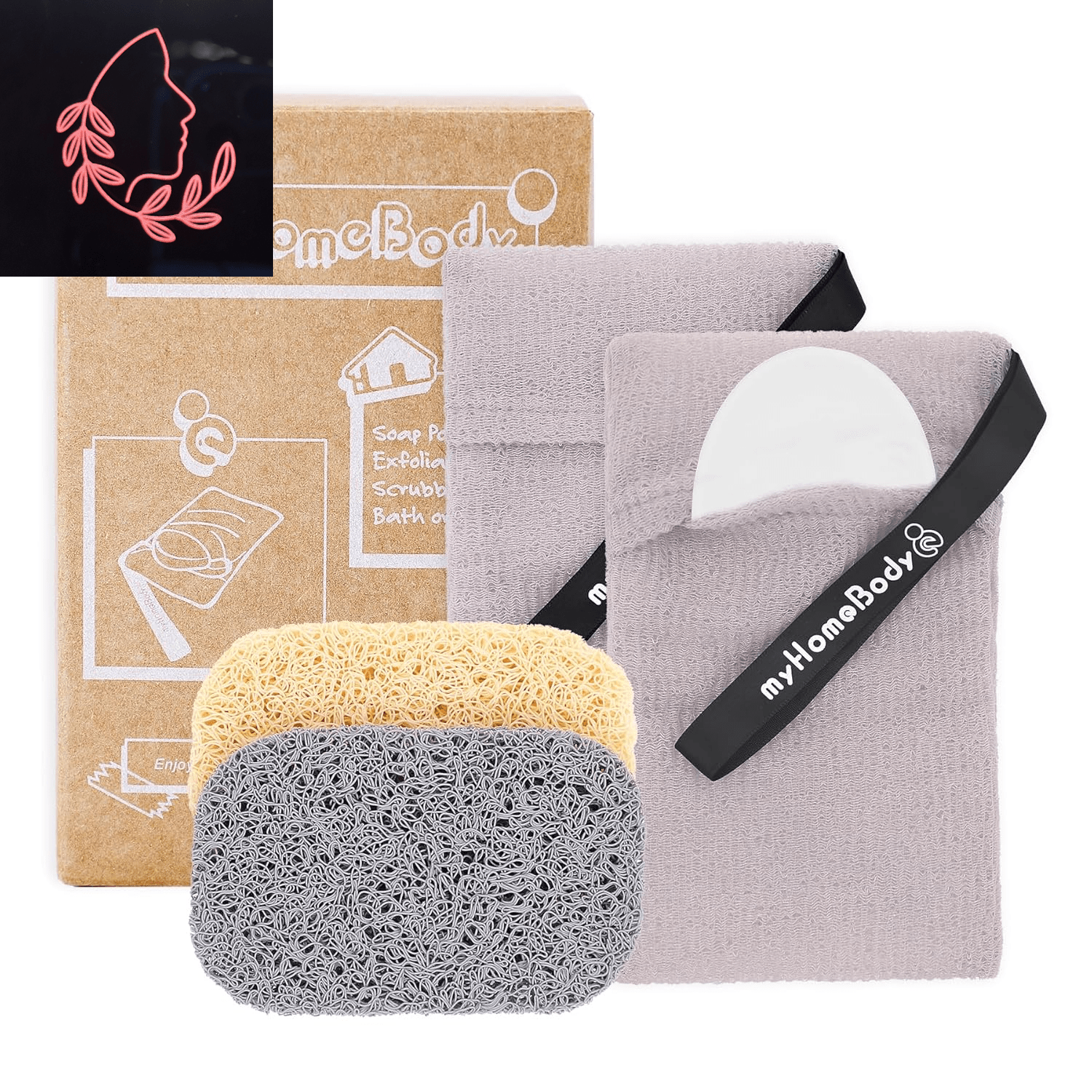 exfoliating soap pouch set