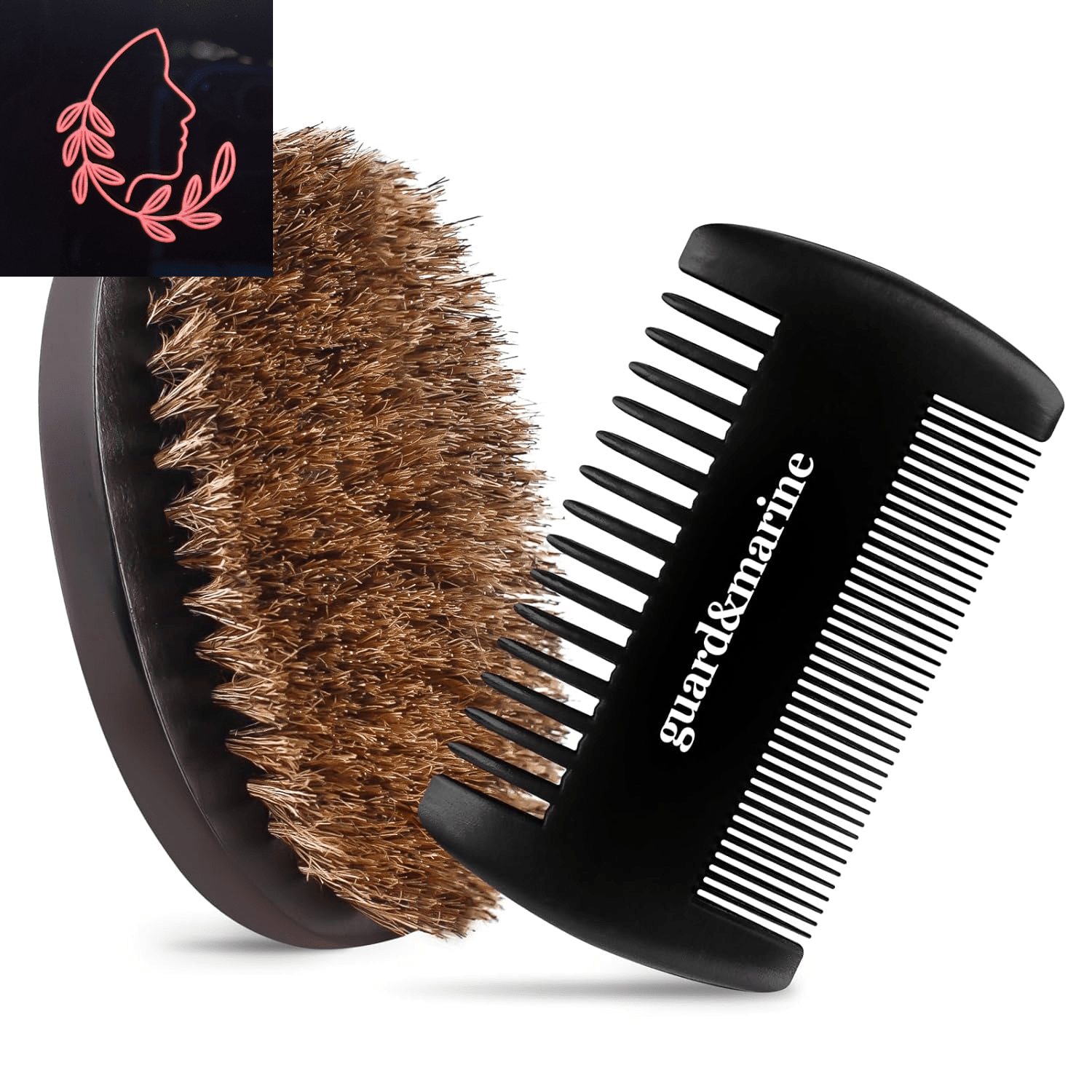 beard brush and comb set