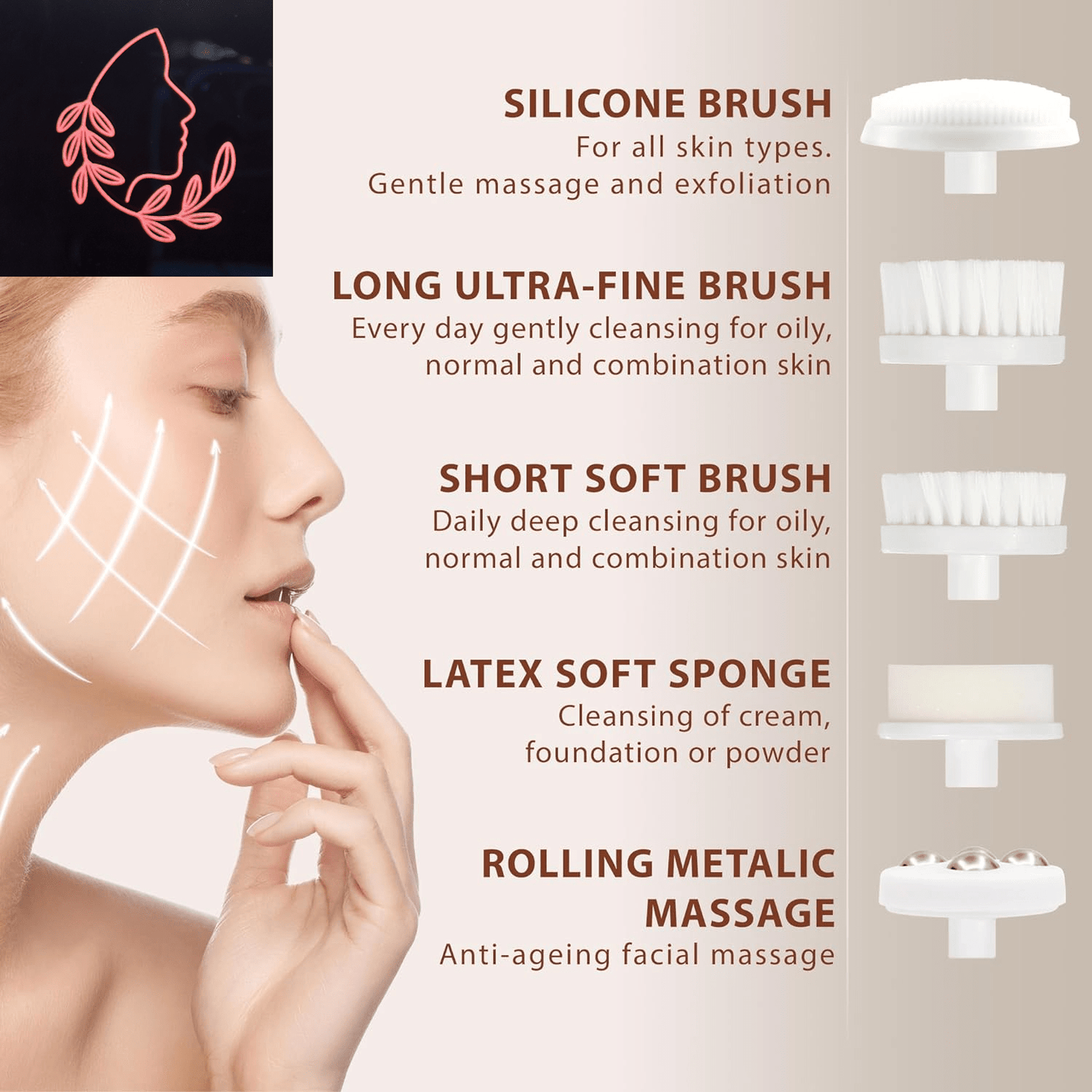 electric facial cleansing brush