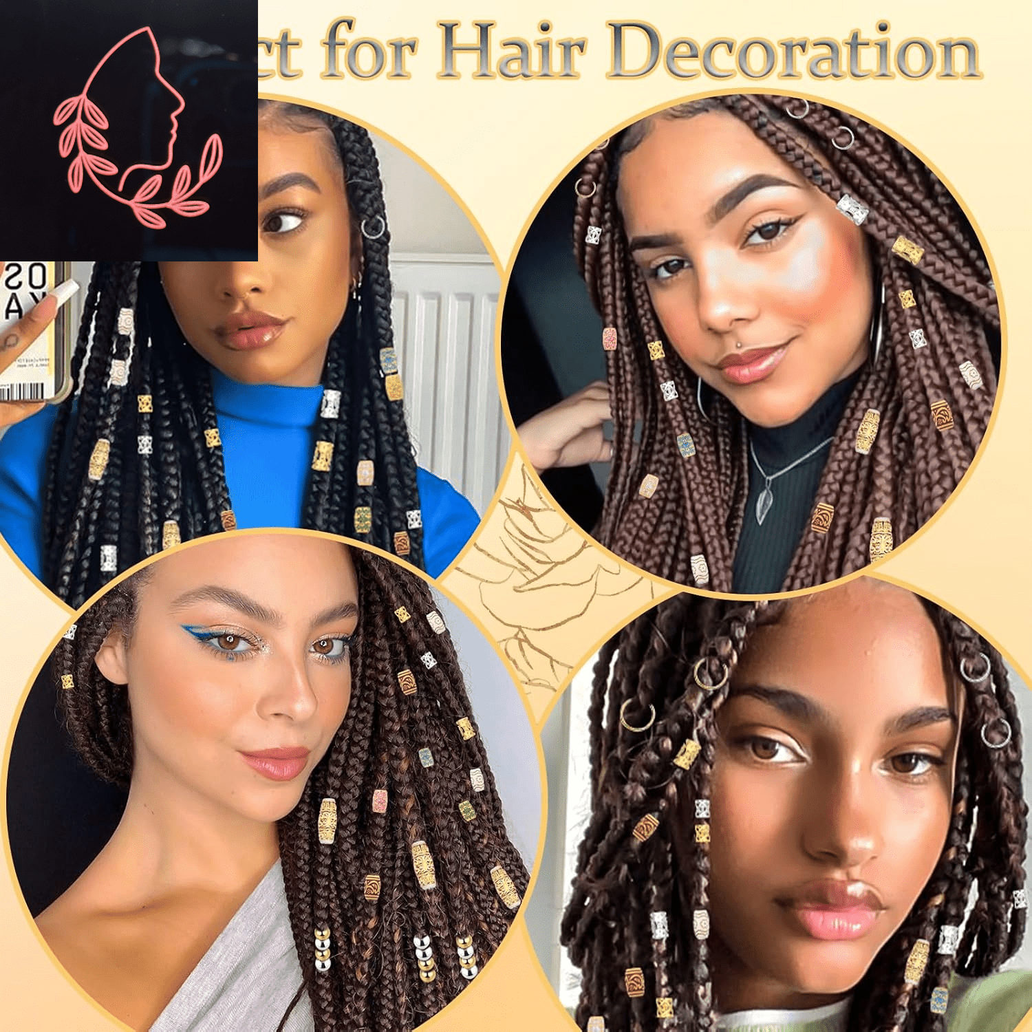 wooden beads and hair cuffs