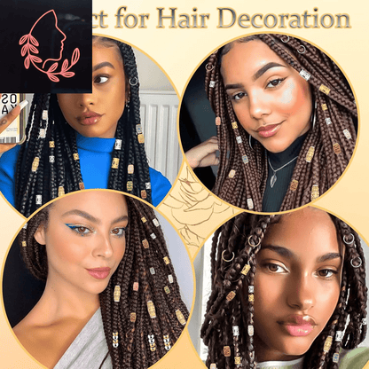 wooden beads and hair cuffs