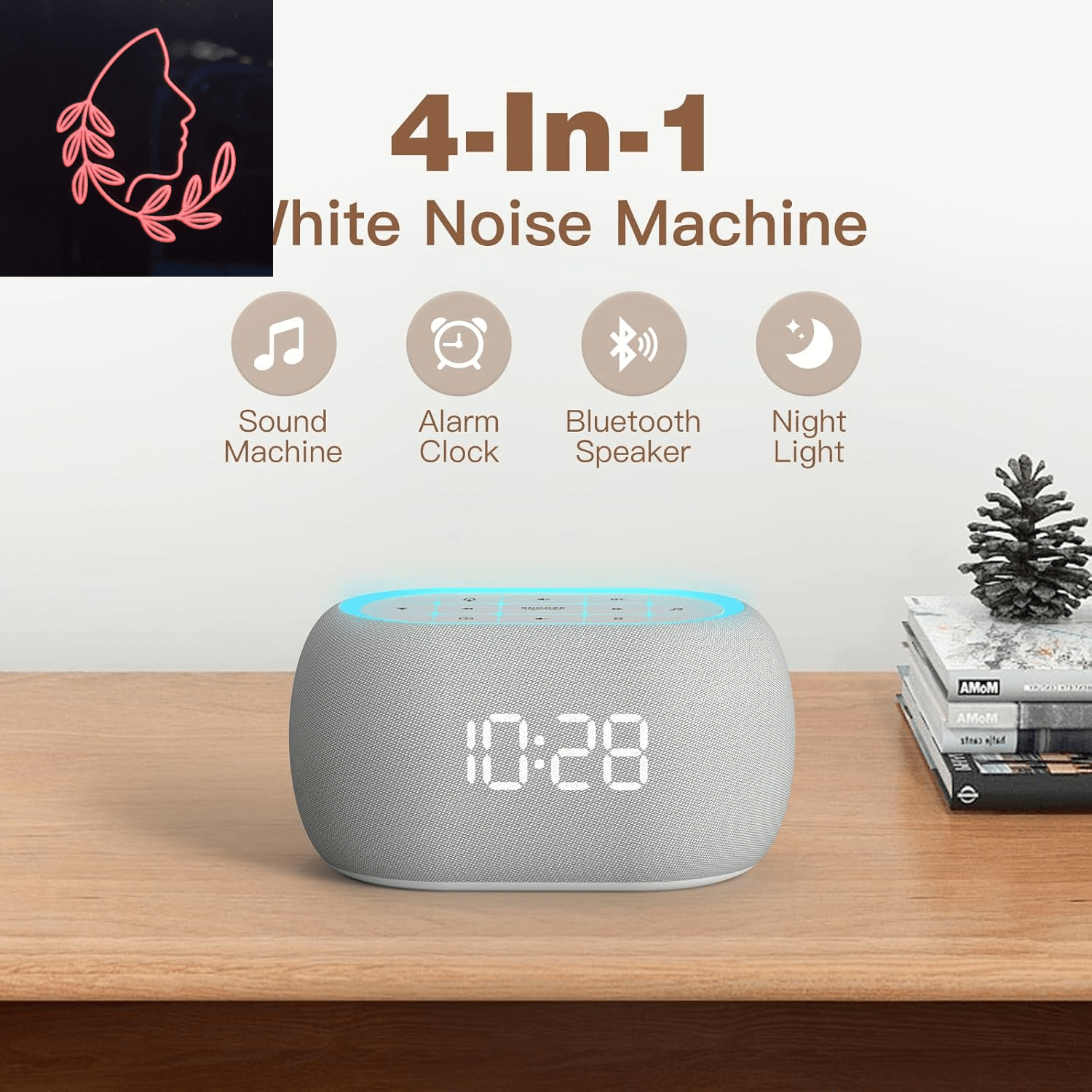 white noise sound machine alarm clock