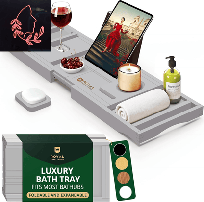 foldable bamboo bathtub tray