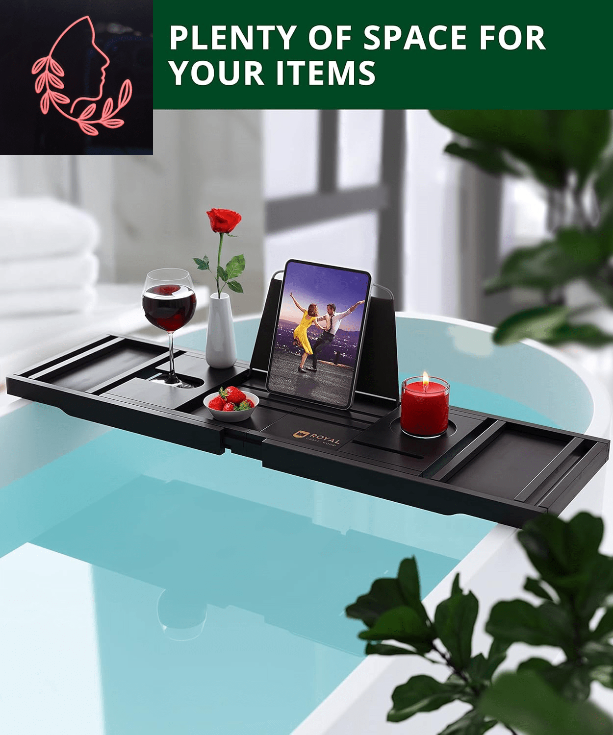 foldable bamboo bathtub tray