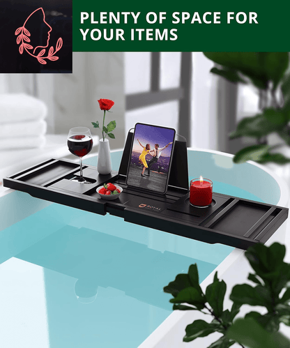 foldable bamboo bathtub tray