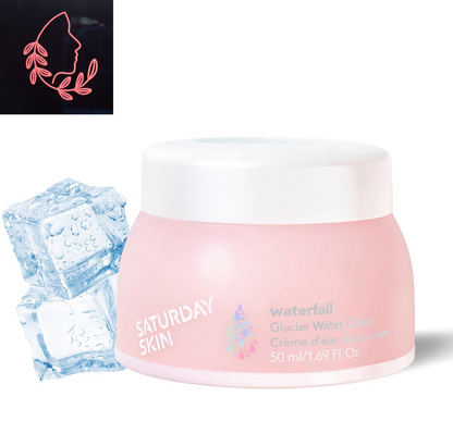 Waterfall Glacier Water Face Cream - Lightweight Oil-Free Moisturizer for Oily Skin, Perfect Day & Night Gel Cream (1.69 Fl Oz)