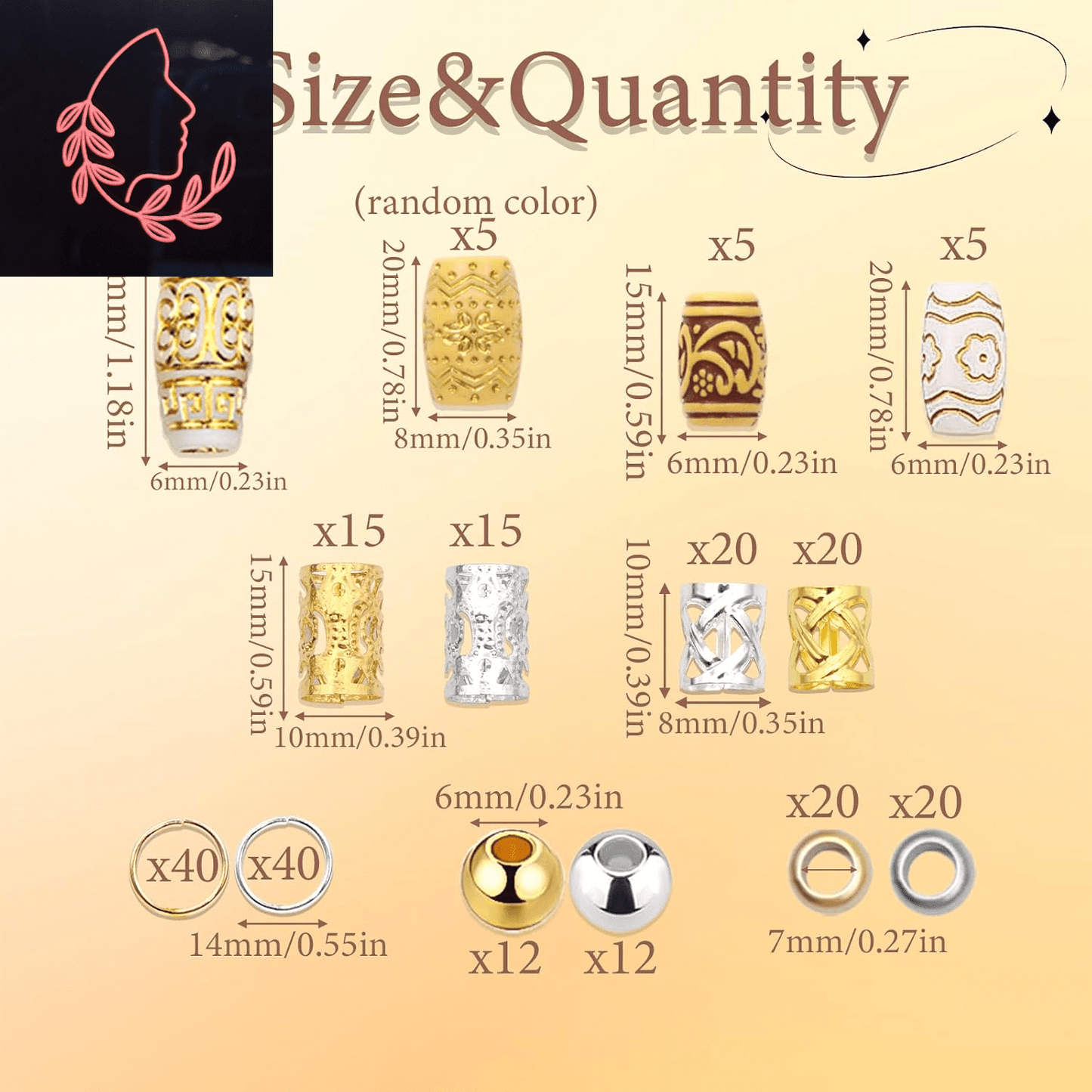wooden beads and hair cuffs