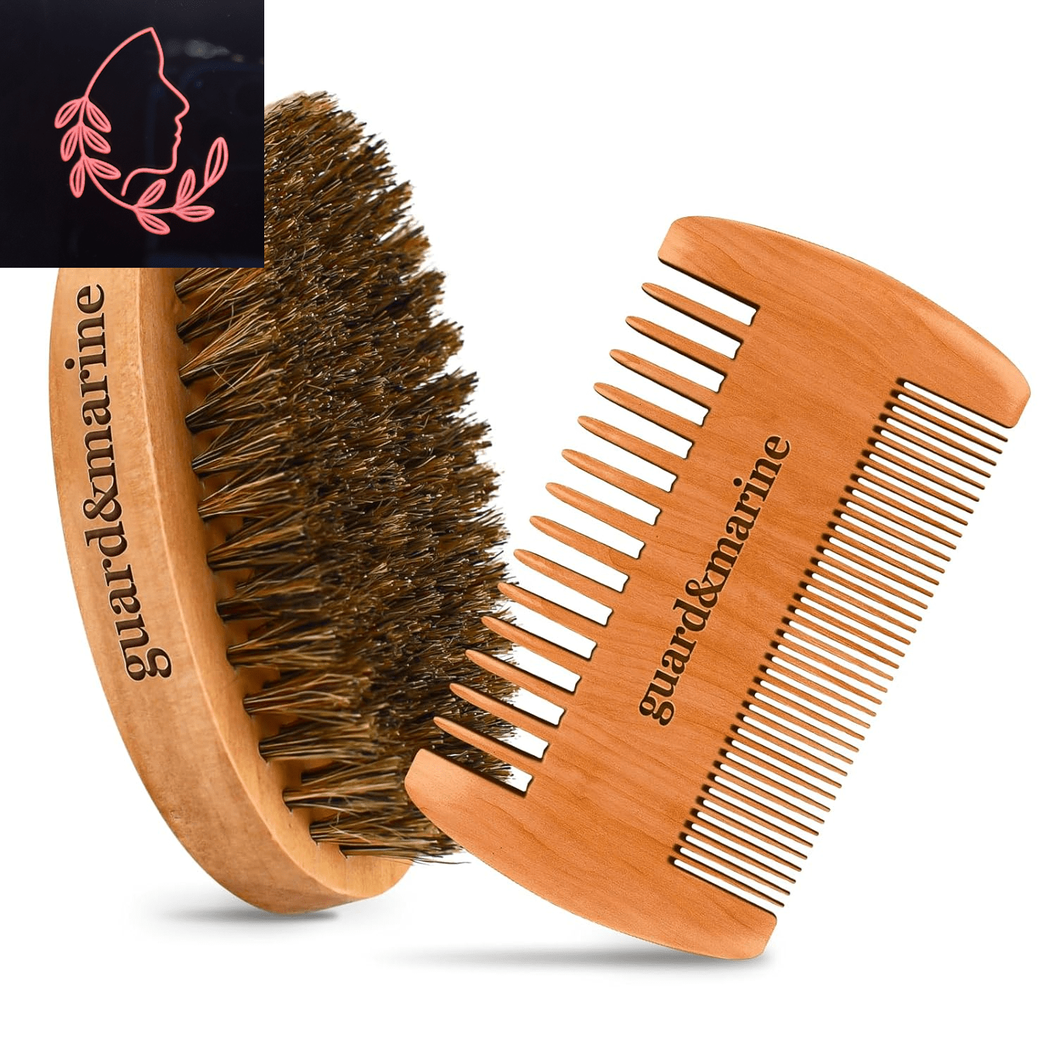 beard brush and comb set